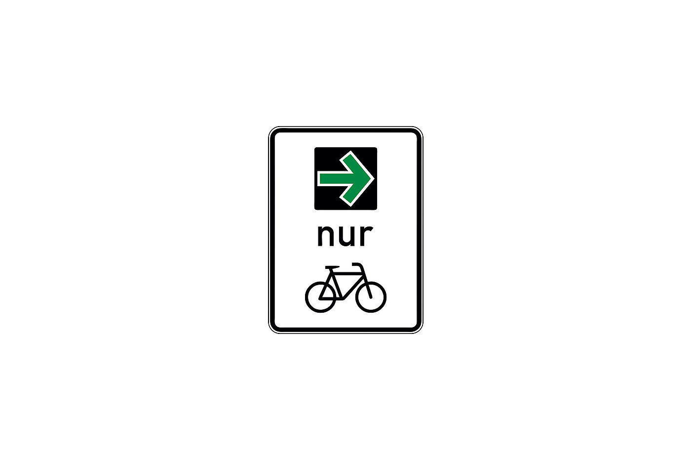 Verkehrsschild Zeichen 721 – Grünpfeil für Radverkehr